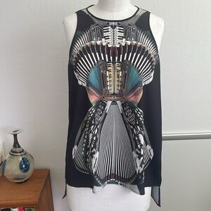 CLOVER CANYON black multi color Tank blouse